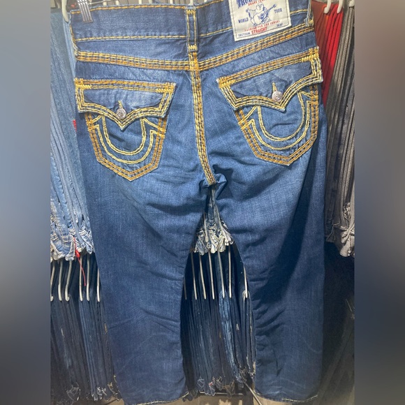 Rare!True Religion Super QT Straight w/ Flap in “ROGUE RENEGADE” wash size 32x32 - Picture 3 of 8